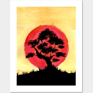 Bonsai Sunset Posters and Art